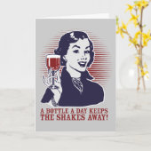 Een fles een Dag Personaliseerbare Kaart (Gele Bloem)