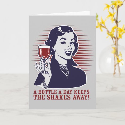 Een fles een Dag Personaliseerbare Kaart (Gele Bloem)