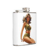 Een fles met een dame heupfles (Rechts)