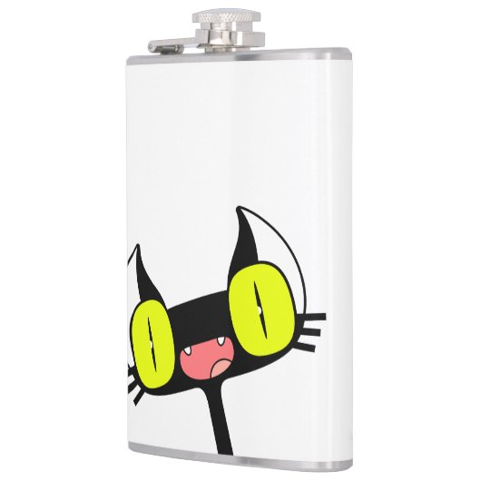 Een fles met een grappig katje heupfles (Links)