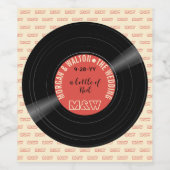 Een fles van rood vinylverslag Monogram Douane Wijn Etiket (Enkel label)