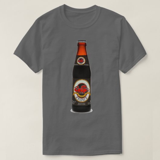 Een flesje Dragon Stout Fun T-shirt (Design voorkant)