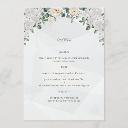Een Floral Affair Wedding menu (Voorkant)
