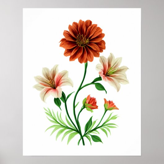 Een Florale Symfonie, kleurrijke bloemkunst voor h Poster (Voorkant)
