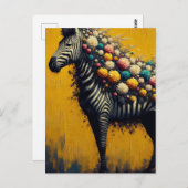 Een florale Zebra Briefkaart (Voorkant / Achterkant)