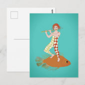 Een fluit speler briefkaart (Voorkant / Achterkant)