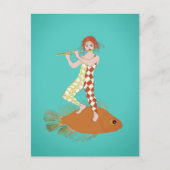 Een fluit speler briefkaart (Voorkant)