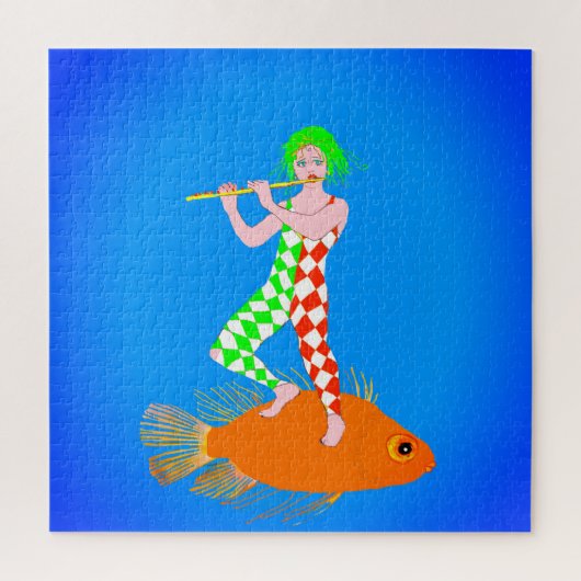 Een fluitspeler legpuzzel (Verticaal)