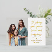 Een Folie met briefopeningskaart voor kerstmis Folie Uitnodiging (Staand Voorkant)