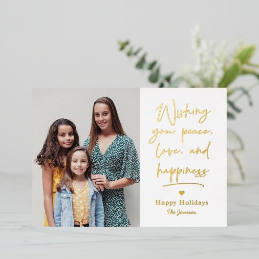 Een Folie met briefopeningskaart voor kerstmis Folie Uitnodiging (Staand Voorkant)