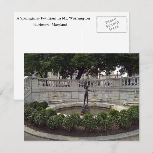 Een fontein in Mt. Washington Briefkaart (Voorkant / Achterkant)