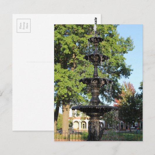 Een fontein in Pella Iowa Briefkaart (Voorkant / Achterkant)