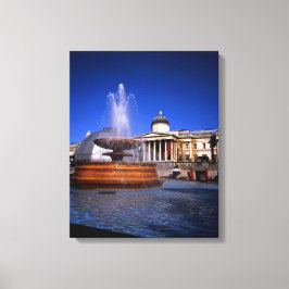 Een fontein Trafalgar Square Londen Canvas Afdruk