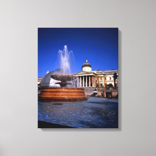 Een fontein Trafalgar Square Londen Canvas Afdruk (Voorkant)
