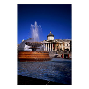 Een fontein Trafalgar Square Londen Perfect Poster