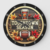 EEN Football-THEMA Herfst TOUCHDOWN SEIZOEN Grote Klok (Voorkant)