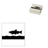 Een forel in een stroom rubberstempel (Gestempeld)
