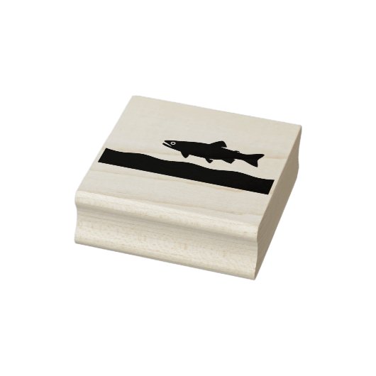 Een forel in een stroom rubberstempel (Stempel)