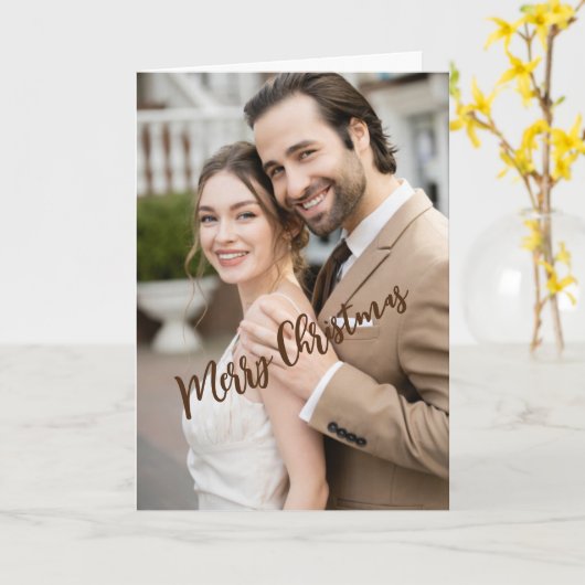 Een formele kerstgroet, 5" x 7" gevouwen kaart (Gele Bloem)