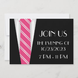 Een formele roze uitnodiging tot het Stropdas