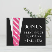 Een formele roze uitnodiging tot het Stropdas (Staand voorkant)