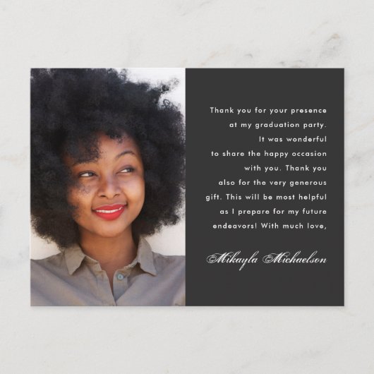 Eén foto-Afstuderen Hartelijk dank Briefkaart (Voorkant)