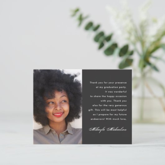 Eén foto-Afstuderen Hartelijk dank Briefkaart (Staand voorkant)