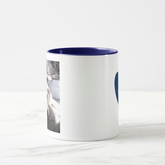 Een foto Beste Pap Ooit Schattige Puppy Dog Blue H Mok (Midden)