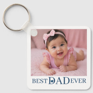 Eén foto Beste papa ooit met naam en datum Sleutelhanger