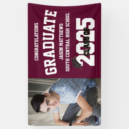 Een foto Bourgogne Afstuderen banner met Pet (Verticaal)