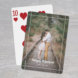 Eén foto Eenvoudig Afbeelding Modern Wedding Favor Pokerkaarten