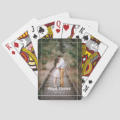 Eén foto Eenvoudig Afbeelding Modern Wedding Favor Pokerkaarten (Achterkant)