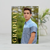 Één Foto Eenvoudige Klasse van Afstuderen Aankondi Folie Uitnodiging (Staand Voorkant)