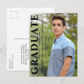 Één Foto Eenvoudige Klasse van Afstuderen Aankondigingskaart (Voorkant / Achterkant)