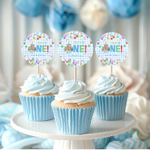 Eén foto eerst verjaardag Cupcake Topper