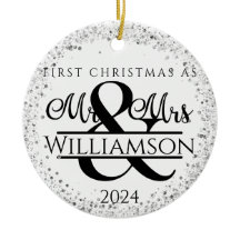 Een foto Eerste Kerstmis Getrouwd Mr. & Mrs. Glitt