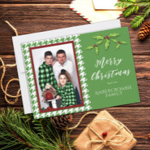 Eén foto groen en wit houndstooth dessin