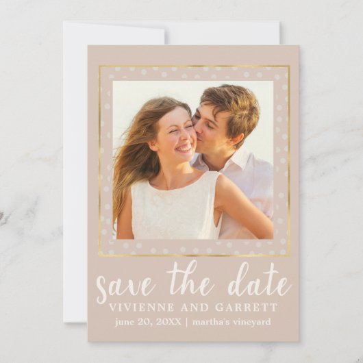 Één Foto Huwelijk Sla de Datum op Save The Date (Voorkant)
