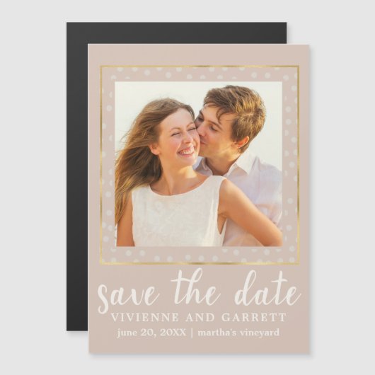 Één Foto Huwelijk sparen de Datummagneet Magnetische Uitnodiging (Voorkant / Achterkant)