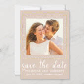Één Foto Huwelijk sparen de Datummagneet Magnetische Uitnodiging (Voorkant)