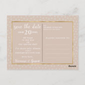 Één Foto Huwelijksfoto Sla de Datum op Briefkaart (Achterkant)