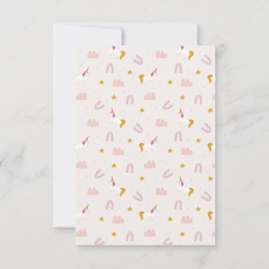 Een foto Magical Unicorn Pastel Dank u kaart (Achterkant)