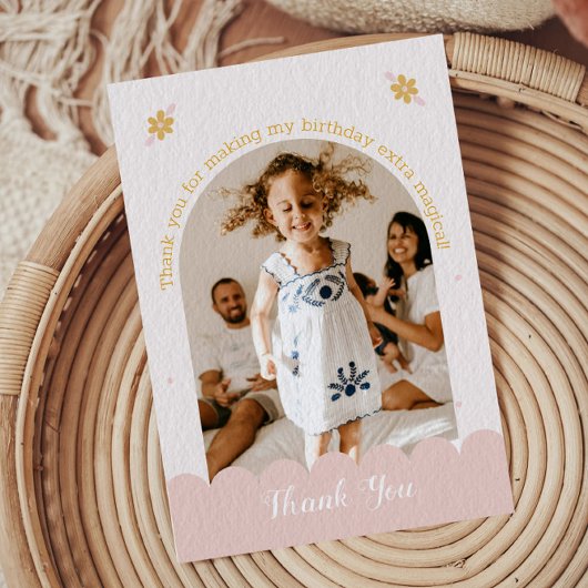 Een foto Magical Unicorn Pastel Dank u kaart