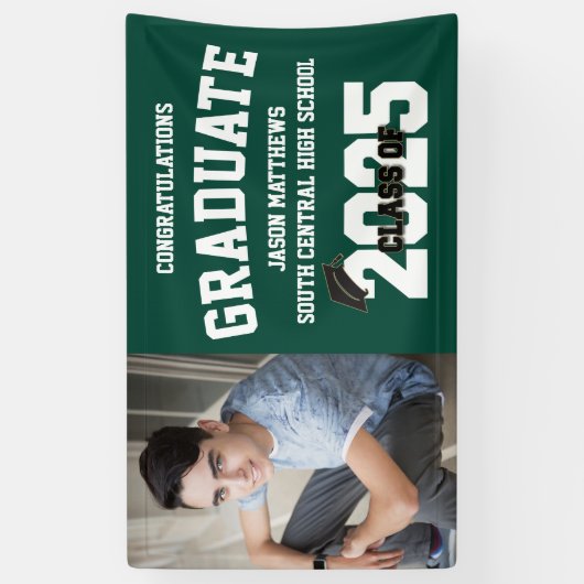 Een foto Medium Groen Afstuderen Banner (Verticaal)