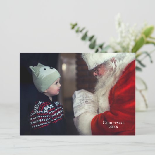 Eén foto met minimale Kerstmis Kaart 2 Sided (Staand voorkant)