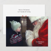 Eén foto met minimale Kerstmis Kaart 2 Sided (Voorkant / Achterkant)