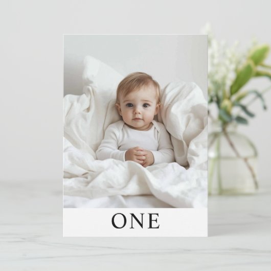 Eén foto | Mijn eerste jaar | Gepersonaliseerd Kaart (Staand voorkant)