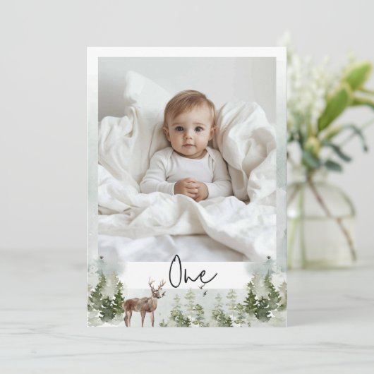 Eén foto | Mijn eerste jaar | Gepersonaliseerd Kaart (Staand voorkant)