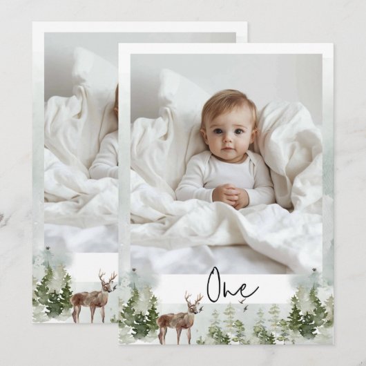 Eén foto | Mijn eerste jaar | Gepersonaliseerd Kaart (Voorkant / Achterkant)