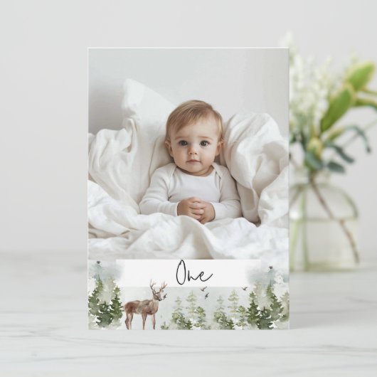 Eén foto | Mijn eerste jaar | Gepersonaliseerd Kaart (Staand voorkant)